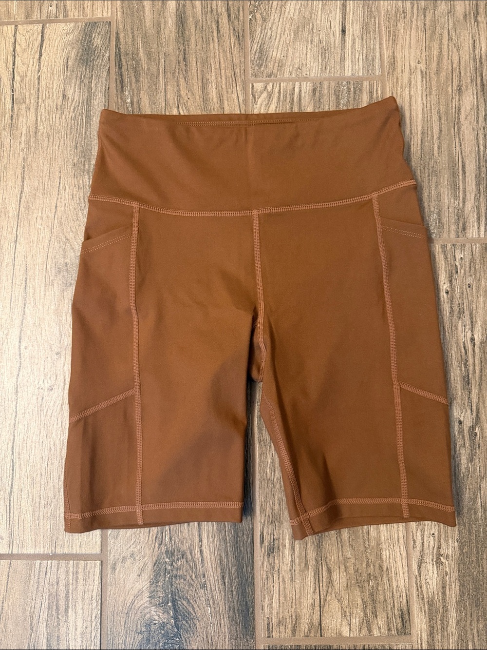 LuLaRoe Driven Women's Brown High-Waist Bike Shorts Size Medium